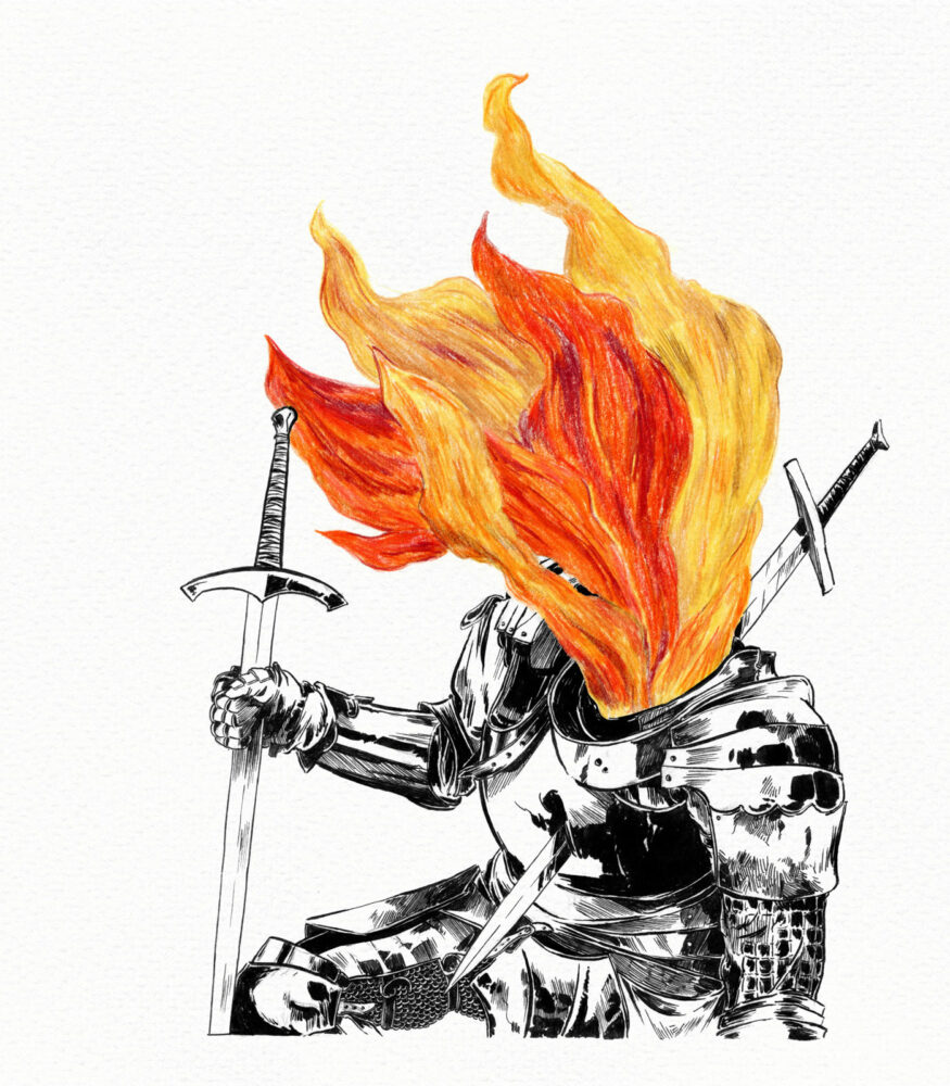En flammes (Chevalier à l'épée) - NTHKG Nathan Krieg